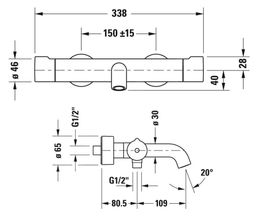 Duravit C.1 Termostatická vaňová batéria, chróm C15220000010 - galéria #1
