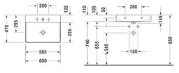 Duravit DuraSquare Umývadlo 60x47 cm, DuraCeram, biele 2353600041 - galéria #8