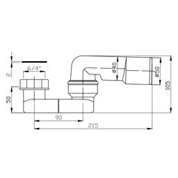 Polysan Vaňový sifón 6/4' x 40/50 mm, výška 52 mm, biely 71693 - galéria #1