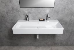 Gsi Kube X Umývadlo 100 x 47 cm s dvoma otvormi, biele 9423211 - galéria #1
