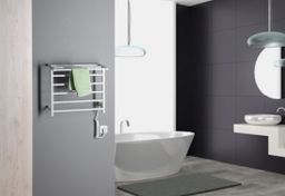 Aqualine Elzor EB500 Elektrický sušiak uterákov 50 x 47 cm, biela matná - galéria #1