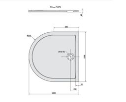 Polysan Klasik Isa Polokruhová vaňa 100, 1000x1000 mm, biela 72888 - galéria #1