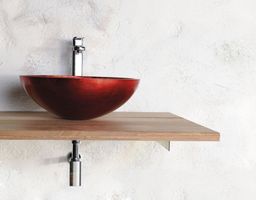 Sapho Murano Rosso Impero Okrúhle umývadlo 40 cm, červené sklo AL5318-63 - galéria #3