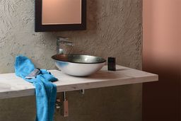 Sapho Beauty Damar Umývadlo okrúhle 42 cm, sklo tmavo sivé/strieborné 2501-20 - galéria #4