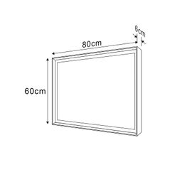 Sapho Sort Zrkadlo 60 x 80 cm s LED podsvietením, matná čierna ST080 - galéria #6