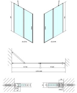 Polysan Zoom Sprchové dvere dvojdielne, 140 cm, chróm, číre sklo ZL1314 - galéria #3