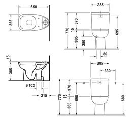 Duravit D-Code WC kombi misa, biela 21110100002 - galéria #1