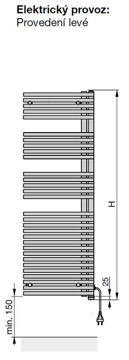 Elektrický radiátor Zehnder Forma Asym LFAEL-170-60/GD, ľavý, 59,6x170,6 cm, farba RAL9016 - galéria #1
