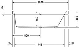 Duravit Happy D.2 Obdĺžniková vaňa 160x70 cm, biela 700309000000000 - galéria #2