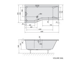 Polysan Versys Asymetrická vaňa 160x84x47 cm, pravá - biela 15611 - galéria #7