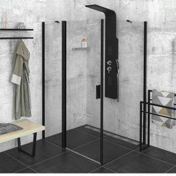 Polysan Zoom Black Bočná stena 80 cm, číre sklo ZL3280B - galéria #1