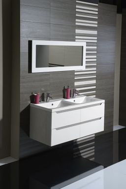 Sapho Wave Dvojumyvadlová skříňka 119,7x50x47,8 cm, bílá WA120-3030 - galéria #1