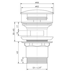 Agualine Umývadlová výpusť click clack 5/4" veľká zátka, chróm TF7001 - galéria #2