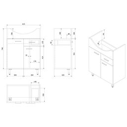 Aqualine Zoja Umývadlová skrinka 61,5x74x32 cm, biela 51065A - galéria #6