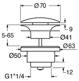 GSI Pura Neuzavíratelná umyvadlová výpust 5/4", bílá mat - keramika PVC09 - galéria #1