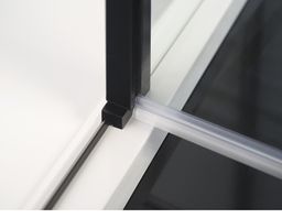 Polysan Zoom Black Sprchové dvere do niky, 80 cm, matná čierna, číre sklo ZL1280B - galéria #2