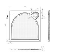Gelco G5 Larca Sprchová vanička, 800x800 mm, mramor, biela PL008 - galéria #3