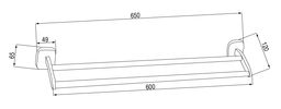 Aqualine Rumba Dvojitý držiak na uteráky 60 cm chróm RB111 - galéria #1