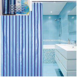 Aqualine Sprchový záves 180x180 cm, pruhovaný vzor ZV011 - galéria #1
