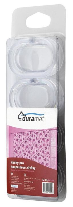 Aqualine Závesné krúžky 12ks, plastové, číre 23037 - galéria #1