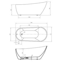 Aqualine Tisa voľne stojaca vaňa 150x75 cm, biela E1575 - galéria #4