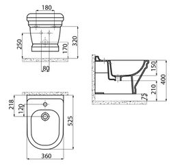Sapho Antik Závesný bidet 36x53 cm, biely AN510 - galéria #5