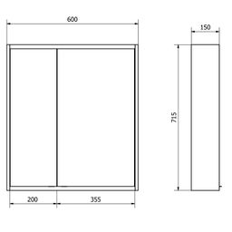 Sapho Batu Galéria s LED osvetlením 60x71x15 cm, biela 1141120 - galéria #7