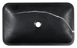 Umývadlo Sapho Block Stone 60x11x35 cm, čierne matné Marquin 2401-39 - galéria #2