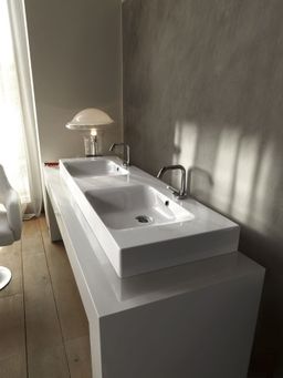 Kerasan Cento Keramické dvojité umývadlo 140x45 cm, biele 353601 - galéria #1