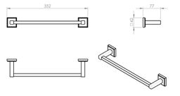 Gedy Colorado Držiak na uteráky 350x80 mm, chróm 692135 - galéria #1