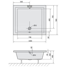 Polysan Deep Hlboká sprchová vanička 100x90x26 cm, biela 72340 - galéria #5