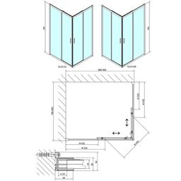 Polysan Easy Sprchový kút 90x80cm, číre sklo EL5315 - galéria #1