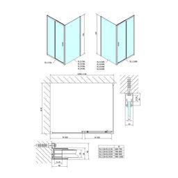 Polysan Easy Sprchové dvere posuvné 110 cm, sklenená tehla EL1138 - galéria #2