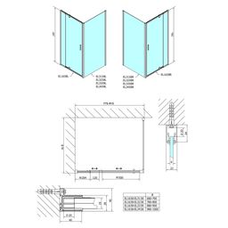 Polysan Easy Sprchové dvere otočné 76-90 cm, sklenená tehla EL1638 - galéria #2