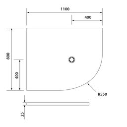 Polysan Flexia Solid mramorová vaňa 110x80x3 cm, R550, ľavá 91261 - galéria #1
