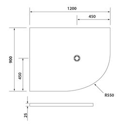 Polysan Flexia Vaňa z liateho mramoru 120x90x3 cm, R550, ľavá 91371 - galéria #1