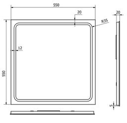 Zrkadlo Sapho Gemini 55x55 cm s osvetleným okrajom LED, GM055 - galéria #3