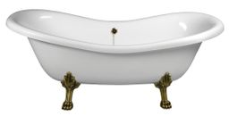 Polysan Charleston Voľne stojaca vaňa 188x80x71 cm, biela - nohy bronz 38132 - galéria #1