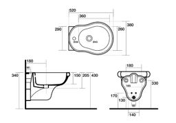 Kerasan Retro Závesný bidet 38x34x52 cm, biely 102601 - galéria #1