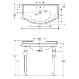 Kerasan Retro Keramické umývadlo 100x54,5 cm, biele 105001 - galéria #1