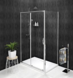 Gelco Sigma Simply Posuvné sprchové dvere 100 cm, chróm/čierne sklo, GS1110 - galéria #1
