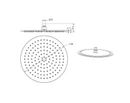 Sapho Slim hlavová sprcha, priemer 300 mm, čierny mat/nerezová oceľ MS573B - galéria #1