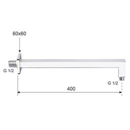 Sapho Sprchové rameno štvorcové 40 cm, zlaté BR317 - galéria #1