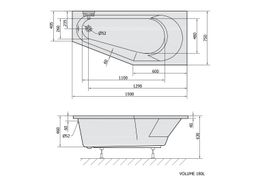 Polysan Tigra Asymetrická vaňa 150x75x46 cm, pravá - biela 72933 - galéria #3