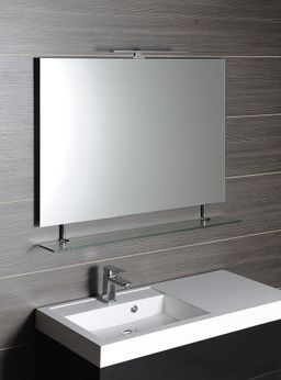 Sapho Wega Zrkadlo 90x80 cm s policou 60092-9 - galéria #1