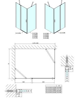Polysan Zoom Black Sprchové dvere dvojdielne, 120 cm, matná čierna, číre sklo ZL1312B - galéria #6