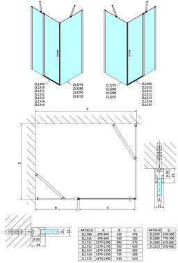 Polysan Zoom Boční pevná stěna 90 cm, čiré sklo/chrom ZL3290 - galéria #7