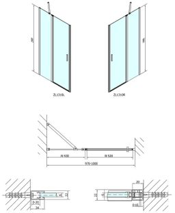Polysan Zoom Sprchové dvere dvojdielne, 110 cm, chróm, číre sklo ZL1311 - galéria #5