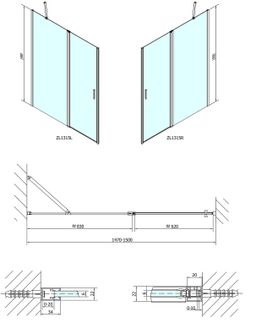 Polysan Zoom Sprchové dvere dvojdielne, 90 cm, chróm, číre sklo ZL1390 - galéria #5