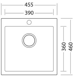 Sinks Viva 455 Granitový drez bez odkvapkávača, 45,5x46cm, čierny, SIGVI45546030 - galéria #1